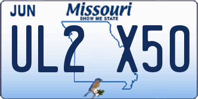 MO license plate UL2X5O