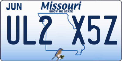 MO license plate UL2X5Z