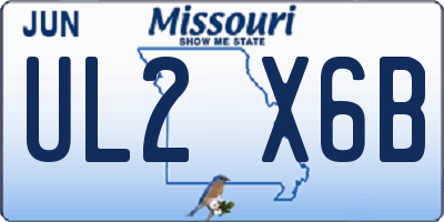 MO license plate UL2X6B