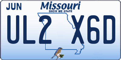 MO license plate UL2X6D