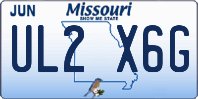 MO license plate UL2X6G