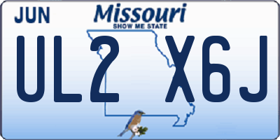MO license plate UL2X6J