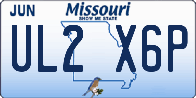 MO license plate UL2X6P