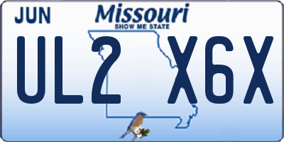 MO license plate UL2X6X