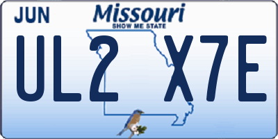 MO license plate UL2X7E