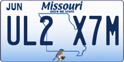 MO license plate UL2X7M