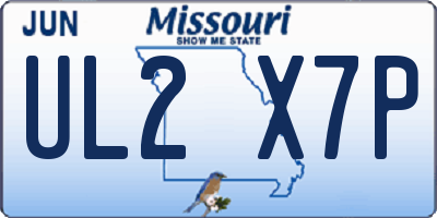 MO license plate UL2X7P