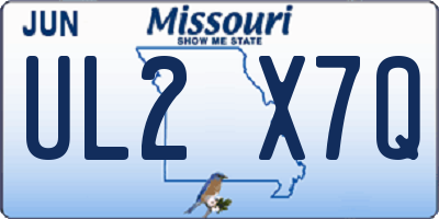 MO license plate UL2X7Q