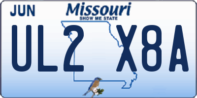 MO license plate UL2X8A