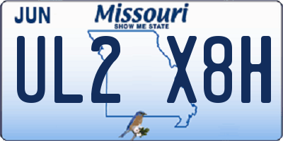 MO license plate UL2X8H