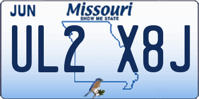 MO license plate UL2X8J