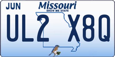 MO license plate UL2X8Q
