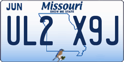 MO license plate UL2X9J