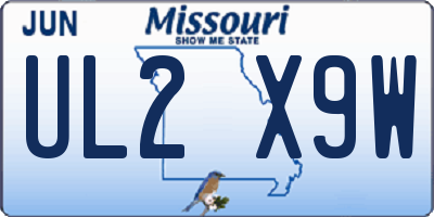 MO license plate UL2X9W