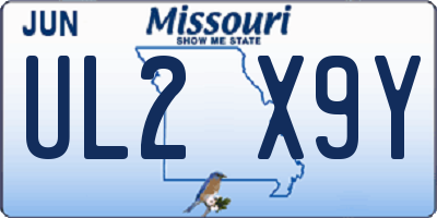 MO license plate UL2X9Y