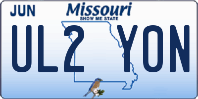 MO license plate UL2Y0N
