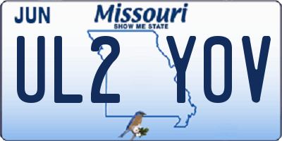 MO license plate UL2Y0V