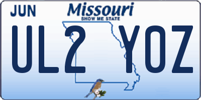 MO license plate UL2Y0Z