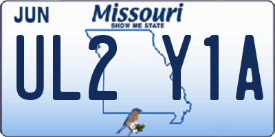 MO license plate UL2Y1A