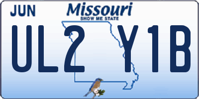 MO license plate UL2Y1B