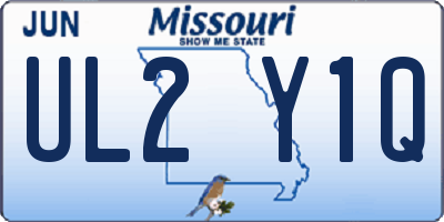 MO license plate UL2Y1Q