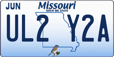 MO license plate UL2Y2A