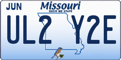MO license plate UL2Y2E