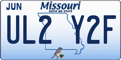 MO license plate UL2Y2F