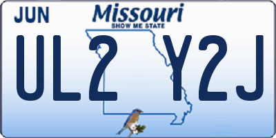 MO license plate UL2Y2J