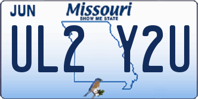 MO license plate UL2Y2U