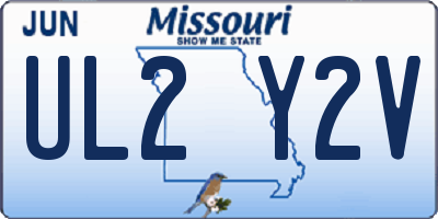 MO license plate UL2Y2V
