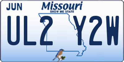 MO license plate UL2Y2W