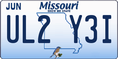 MO license plate UL2Y3I