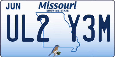 MO license plate UL2Y3M