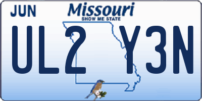 MO license plate UL2Y3N