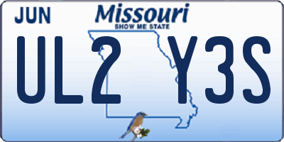 MO license plate UL2Y3S
