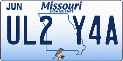 MO license plate UL2Y4A