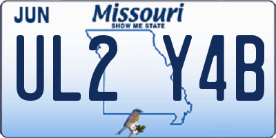 MO license plate UL2Y4B