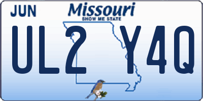 MO license plate UL2Y4Q