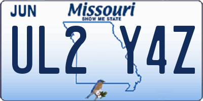 MO license plate UL2Y4Z