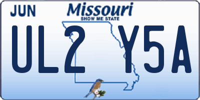 MO license plate UL2Y5A
