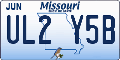 MO license plate UL2Y5B