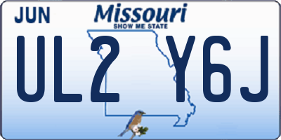 MO license plate UL2Y6J