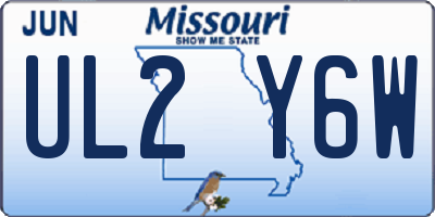 MO license plate UL2Y6W
