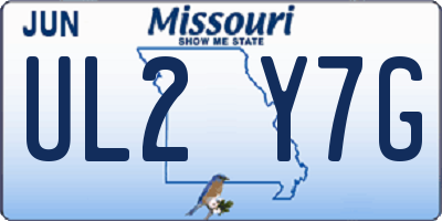 MO license plate UL2Y7G