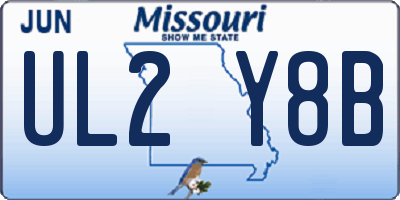 MO license plate UL2Y8B