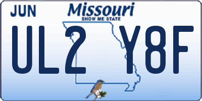 MO license plate UL2Y8F
