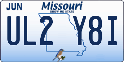 MO license plate UL2Y8I