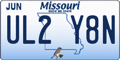 MO license plate UL2Y8N