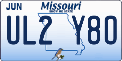 MO license plate UL2Y8O
